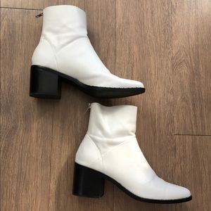 Treasure & Bond White Leather Booties
